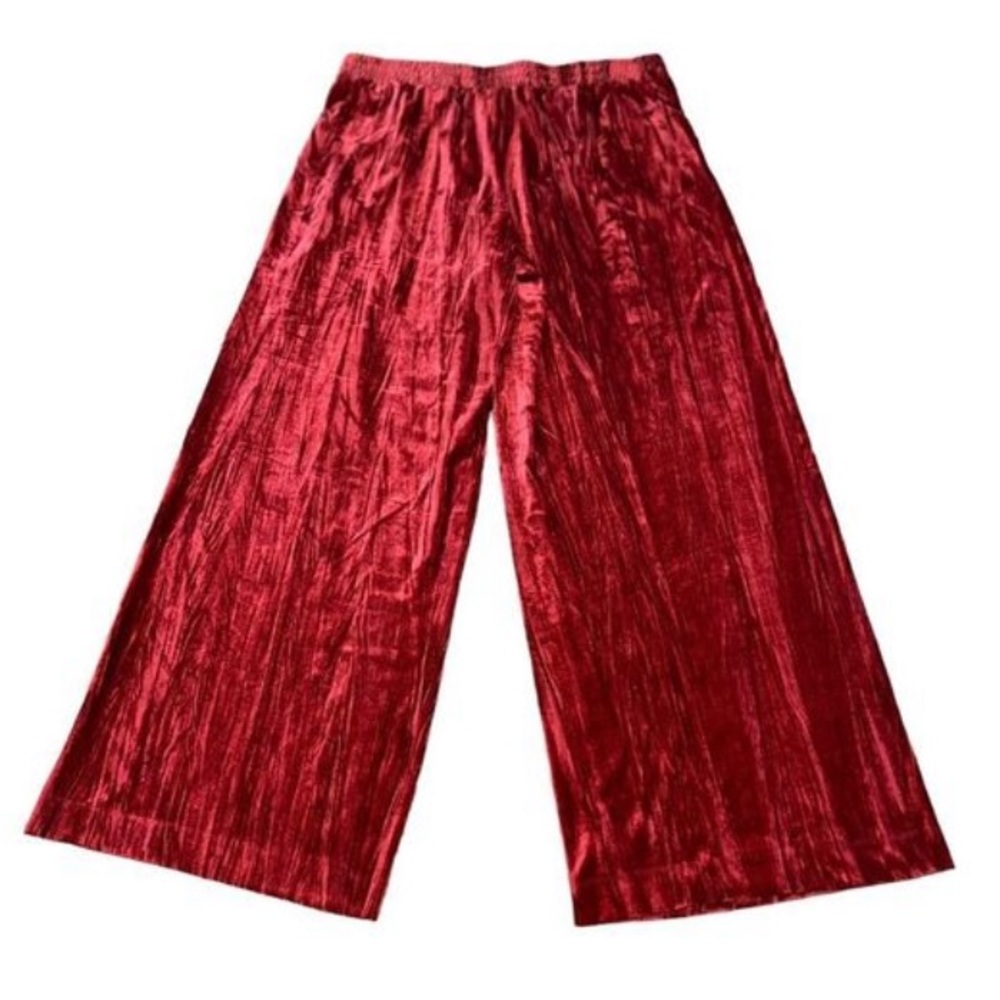 A New Day Women's High Rise Leg Velvet Pull On Wide Leg Lounge Pants - Picture 3 of 5